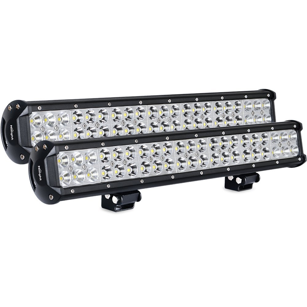 Nilight Light Bar 2PCS 20 Inch 126W LED Lights Spot Flood Combo Led Off Road Driving Lights