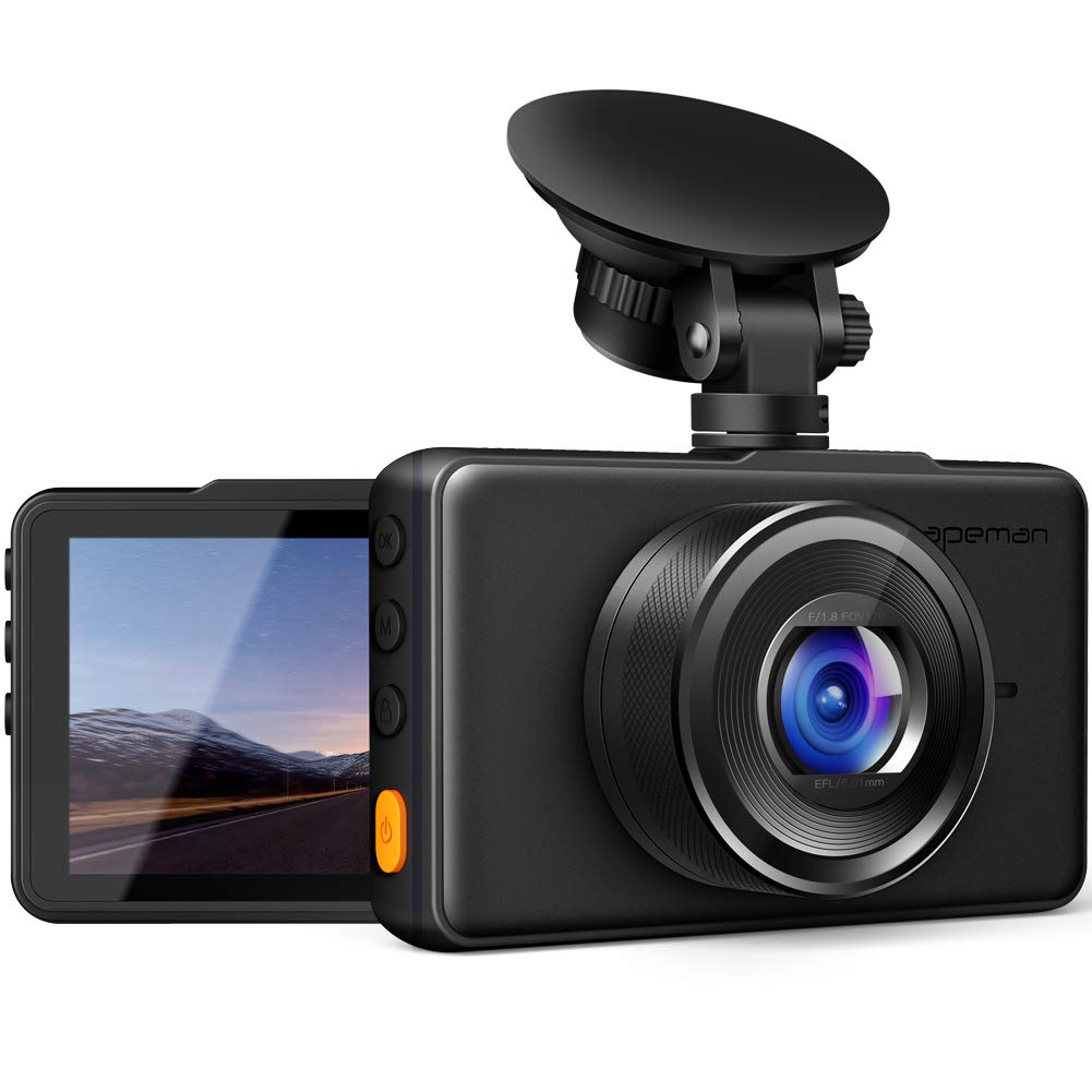 APEMAN Dash Cam 1080P FHD DVR Car Driving Recorder 3 Inch LCD Screen 170° Wide Angle