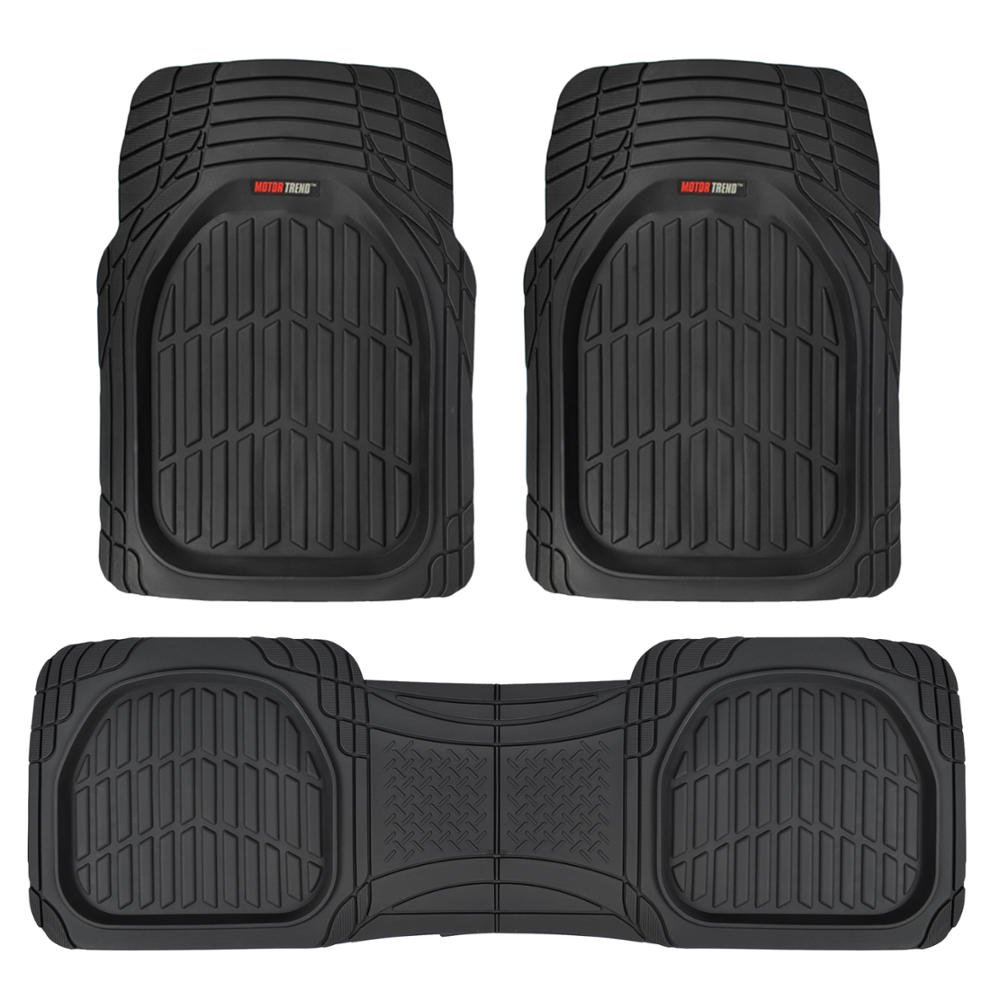 Motor Trend MT-923-BK FlexTough Contour Liners - Deep Dish Heavy Duty Rubber Floor Mats for Car SUV Truck & Van